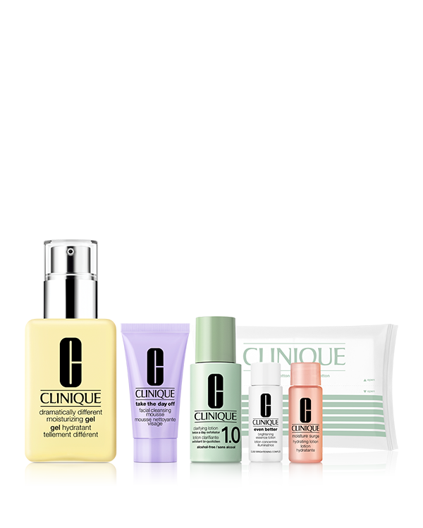 DRAMATICALLY DIFFERENT SET, ＼洗顔料や化粧水など、5つのミニスキンケアがセットに！／<br>3タイプから選べるモイスチャライザー セット。