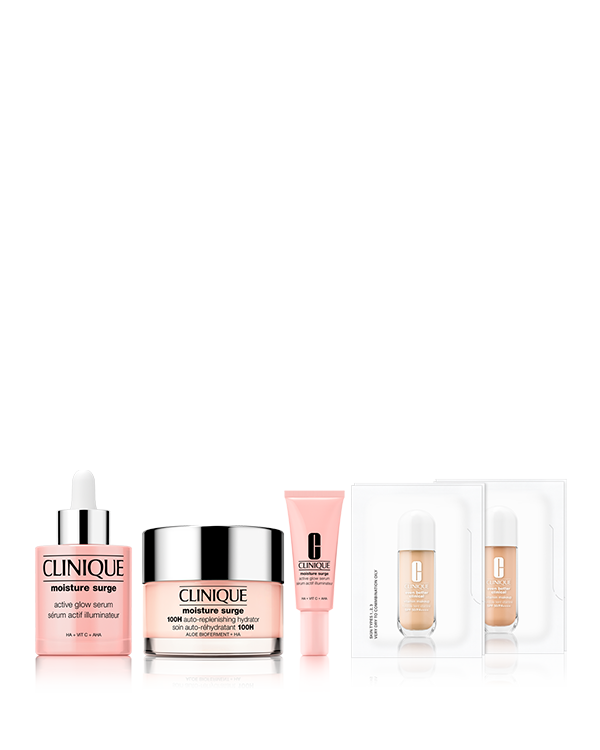 MOISTURE SURGE GLOW DUO SET, \乾燥⇄肌荒れの負のループを断ち切る/<br>冬肌のお守り!新・薬用保湿美容液 & 保湿クリーム セット。