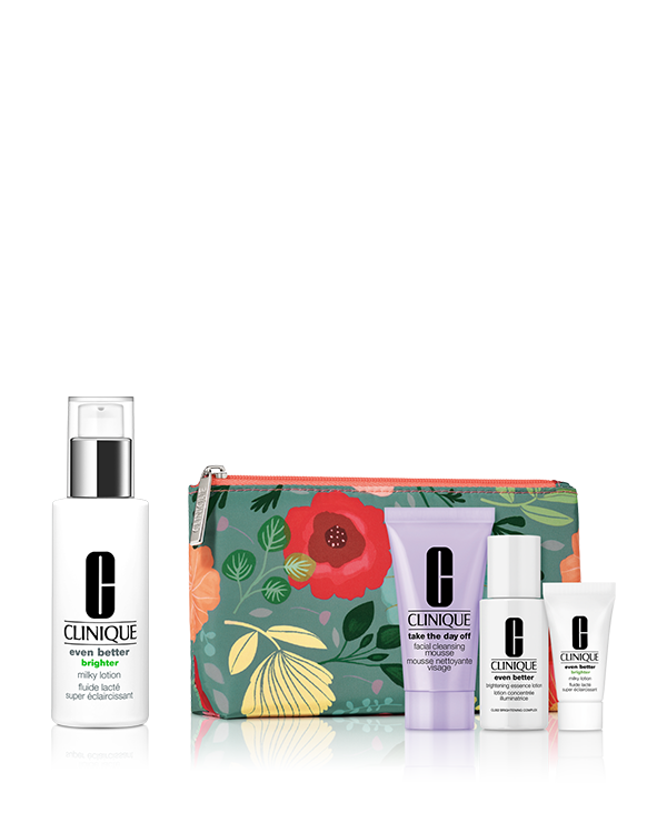 EVEN BETTER SKINCARE SET〈EVEN BETTER BRIGHTER MILKY LOTION〉_2026.02, ＼新・薬用導入美容液 発売記念！／<br>春の美肌力、起動<sup>*1</sup>。薬用美白乳液のセット。