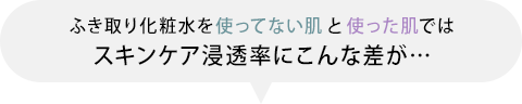 ふき取り化粧水を使ってない肌と使った肌では スキンケア浸透率にこんな差が…