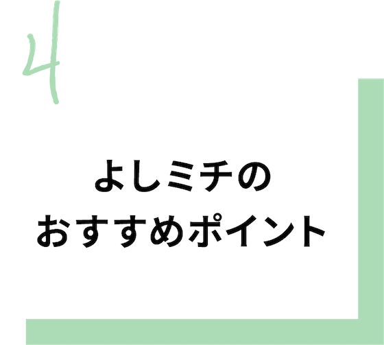 よしミチのおすすめポイント